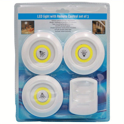 Led Light With Remote Control Set Of 3