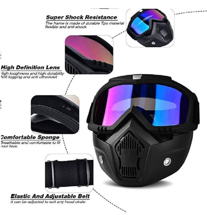 Motorcycle Face Mask Open Face Half