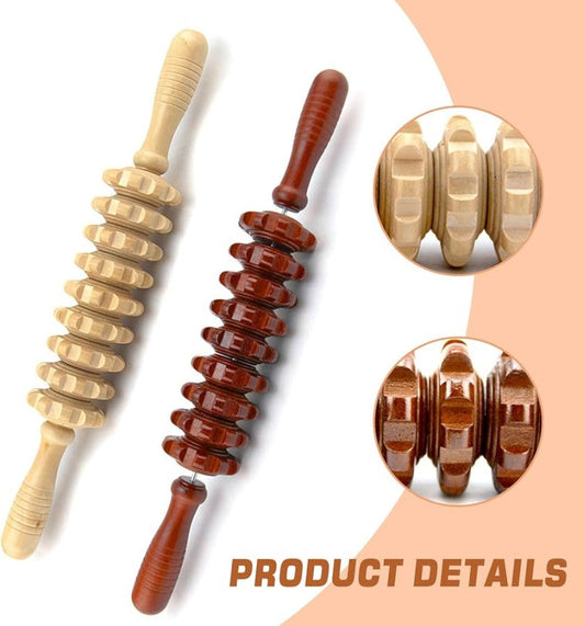 2Pcs Wood Therapy Massage Roller Handheld Cellulite