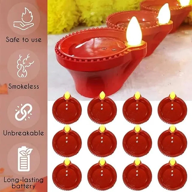 Water Sensor LED Light Diya, Flameless & Smokeless Warm
